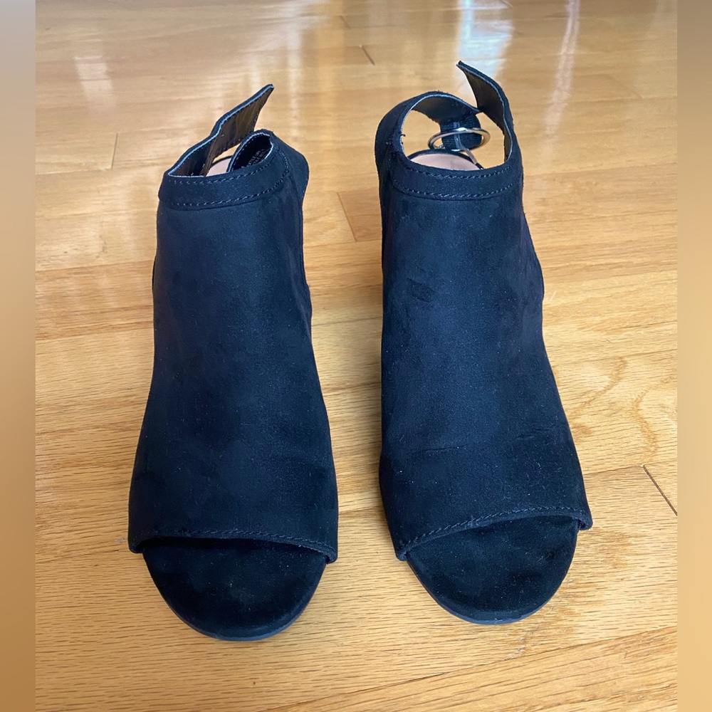A New Day from Target, Rhea Faux Suede Block Heel, Black, Size 8